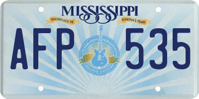 MS license plate AFP535