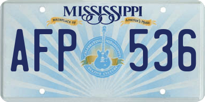 MS license plate AFP536