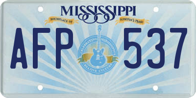MS license plate AFP537