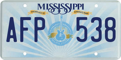 MS license plate AFP538
