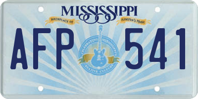 MS license plate AFP541