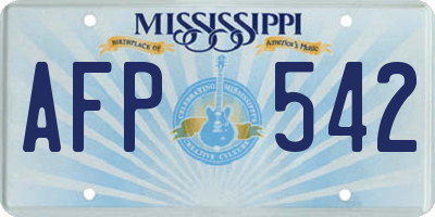 MS license plate AFP542