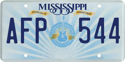 MS license plate AFP544