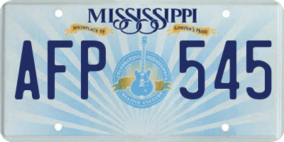 MS license plate AFP545