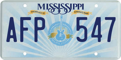 MS license plate AFP547