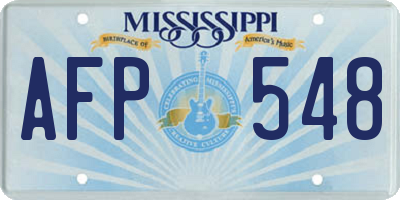 MS license plate AFP548