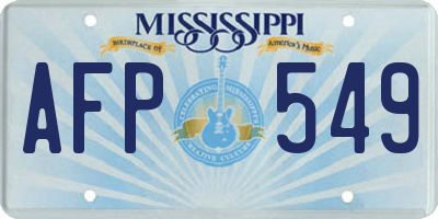 MS license plate AFP549