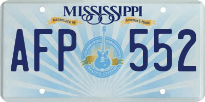 MS license plate AFP552