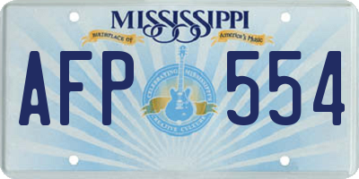 MS license plate AFP554