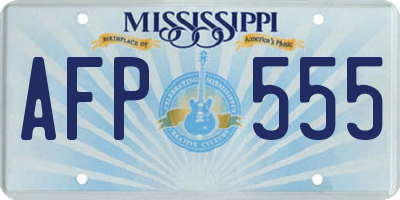 MS license plate AFP555