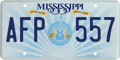 MS license plate AFP557