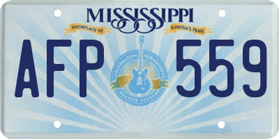 MS license plate AFP559