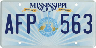 MS license plate AFP563