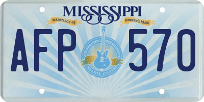 MS license plate AFP570