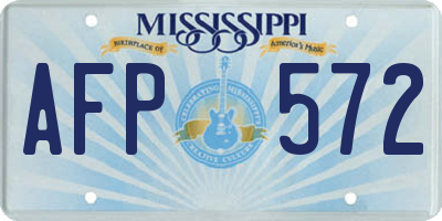 MS license plate AFP572