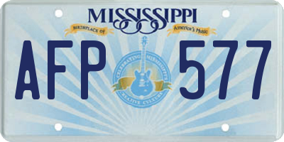 MS license plate AFP577