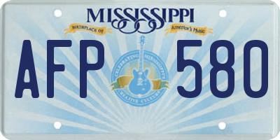 MS license plate AFP580