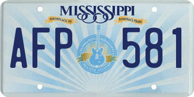 MS license plate AFP581