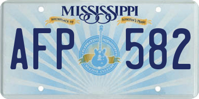MS license plate AFP582