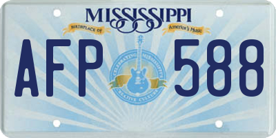 MS license plate AFP588