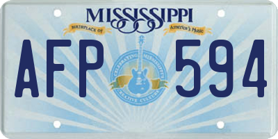 MS license plate AFP594