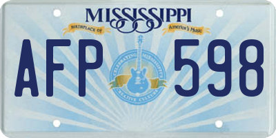 MS license plate AFP598