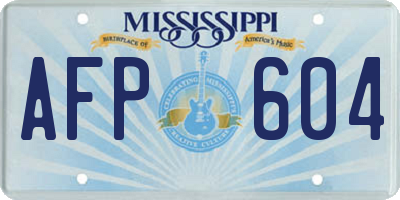 MS license plate AFP604