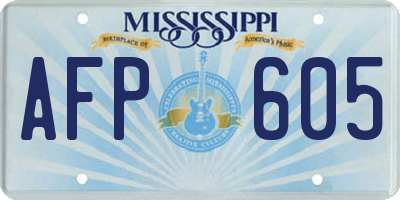 MS license plate AFP605
