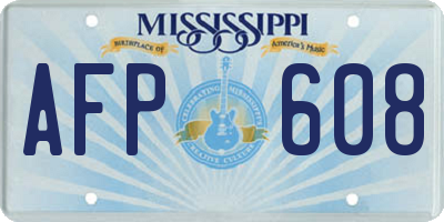 MS license plate AFP608