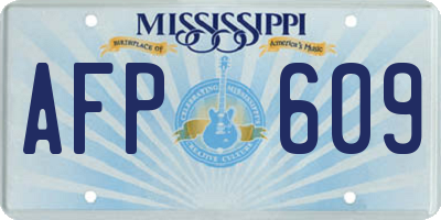 MS license plate AFP609