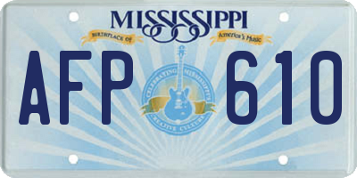 MS license plate AFP610