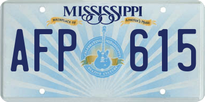 MS license plate AFP615