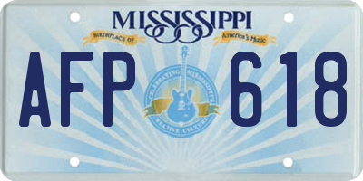 MS license plate AFP618