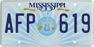 MS license plate AFP619