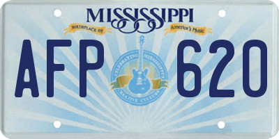MS license plate AFP620