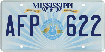 MS license plate AFP622
