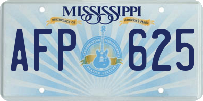 MS license plate AFP625