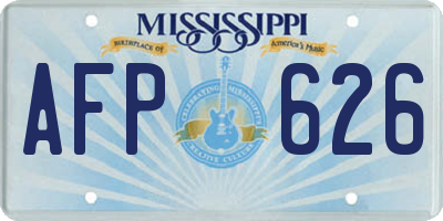 MS license plate AFP626