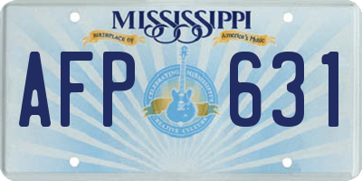 MS license plate AFP631