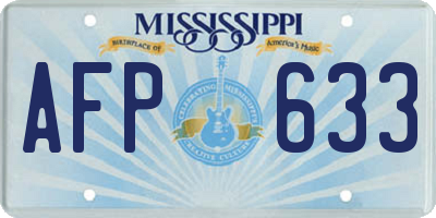 MS license plate AFP633
