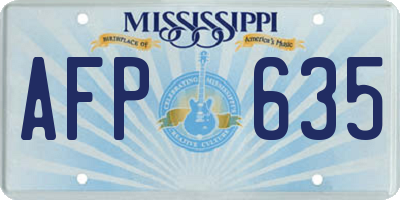 MS license plate AFP635