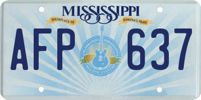 MS license plate AFP637