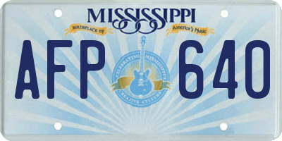 MS license plate AFP640
