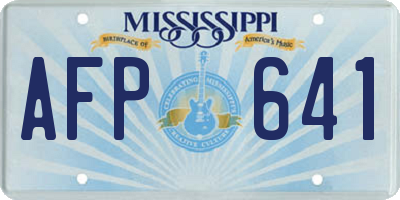 MS license plate AFP641