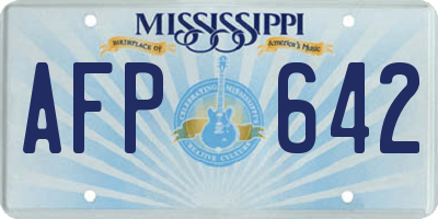 MS license plate AFP642