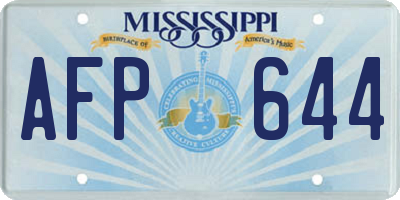 MS license plate AFP644