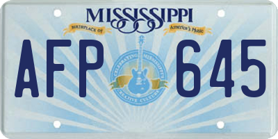 MS license plate AFP645
