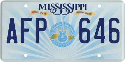 MS license plate AFP646
