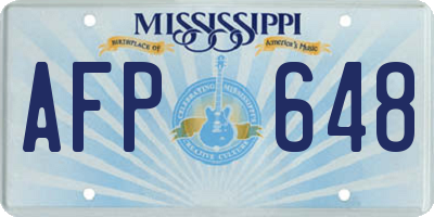 MS license plate AFP648