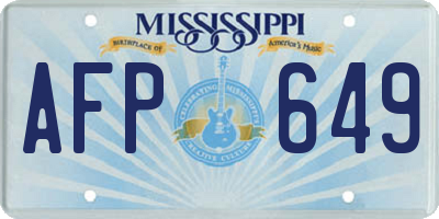 MS license plate AFP649